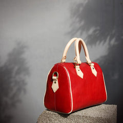 Leather Boston Handbags Purse - Annie Jewel