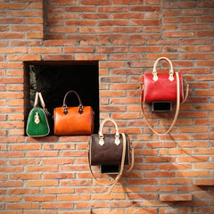 Leather Boston Handbags Purse - Annie Jewel