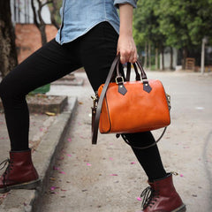 Leather Boston Handbags Purse - Annie Jewel