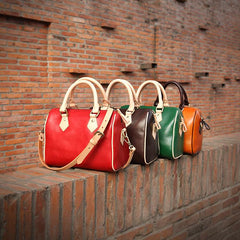 Leather Boston Handbags Purse - Annie Jewel