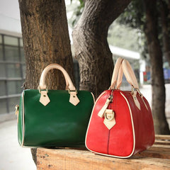 Leather Boston Handbags Purse - Annie Jewel