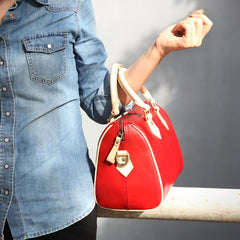 Leather Boston Handbags Purse - Annie Jewel