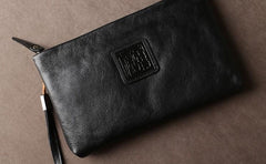 Cool Leather Mens Clutch Wallet Zipper Clutch Wallet Wristlet Wallet for Men