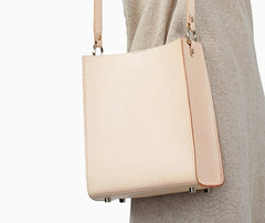 Fashion Beige Leather Women Handbag Tote Box Tote Bag Box Shoulder Bag For Women