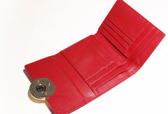 Genuine leather Bifold Cute billfold clutch purse long wallet purse clutch women - EverHandmade