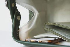 Handmade leather handbag Green doctor bag shoulder bag cossbody bag purse women - EverHandmade