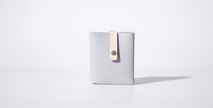 Handmade LEATHER Gray Womens Bifold Small Wallet Cute Leather Small Wallet FOR Women