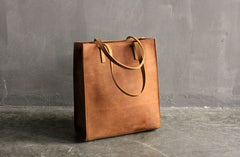 Vintage WOMENs LEATHER Tote Bag Stylish Leather Work Tote Purses FOR WOMEN