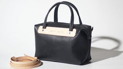 Handmade Leather Black Womens Handbag Fashion Shoulder Bag for Women