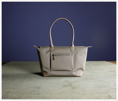 Womens Khaki Nylon Shoulder Tote Small Khaki Nylon Handbag Purse for Ladies
