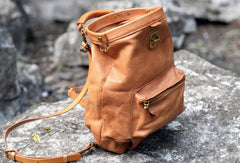 Handmade Leather cute backpack bag shoulder bag green women leather purse - EverHandmade