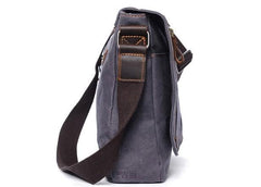Mens Waxed Canvas Small Side Bag Messenger Bag Canvas Courier Bag for Men