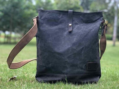 Waxed Canvas Messenger Bag for men Vintage Shoulder Bag for men