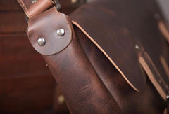 Handmade leather men Briefcase messenger vintage shoulder laptop bag vintage bag - EverHandmade