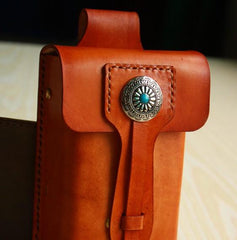Handmade Cool Leather Cell Phone Holsters Belt Pouch Mens Waist Bag for Men