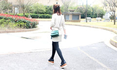 Cute LEATHER WOMEN Triangular SHOULDER BAG Stylish Crossbody Purse FOR WOMEN