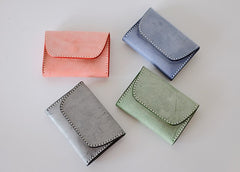 Handmade LEATHER Womens Small Card Wallet Leather Card Small Wallet FOR Women