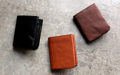 Cute LEATHER Wrinkled Womens Small Wallet Bifold Leather Small Wallets FOR Women