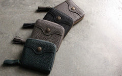 Cute LEATHER Womens Small Wallet Bifold Zipper Small Wallet FOR Women