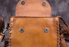 Genuine Leather Handbag Woven Vintage Crossbody Bag Shoulder Bag Purse For Women - EverHandmade