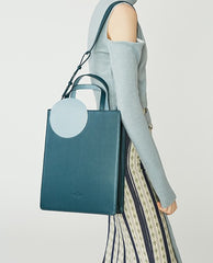 Stylish Leather Purple Blue Womens Tote Handbag Purse Shoulder Bag for Women