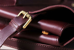 Handmade Leather backpack bag shoulder bag red black women leather purse - EverHandmade