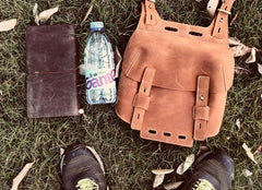 Vintage Unique Cool Leather Small Messenger Bag for men Shoulder Bag for men