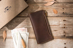 Vintage Cool Mens long Wallet Leather Wallet Long Wallet for Men