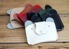 Cute LEATHER Womens Small Dog Change Wallet Leather Card Wallet FOR Women
