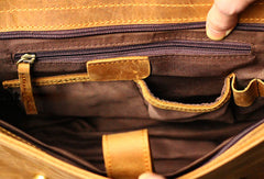 Handmade Leather Mens Cool Messenger Bag Briefcase Square Bag Chest Bag Bike Bag Cycling Bag for men