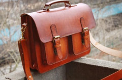 Cool Handmade Leather Mens Messenger Bag Briefcase School Bag for men