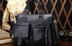 Vintage Leather Mens Briefcase Business Bag Work Bag For Men