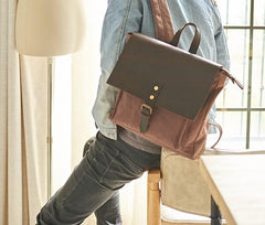 Cool Mens Canvas Backpack Canvas Travel Bag Canvas School Bag for Men