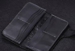 Handmade Leather Carp Mens Chain Biker Wallet Cool Leather Wallet With Chain Wallets for Men