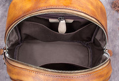 Genuine handmade Leather backpack bag rivet shoulder bag black mens women leather purse - EverHandmade