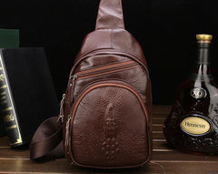 Cool Leather Mens Sling Bags Sling Shoulder Bags Sling Backpack Chest Bag for men