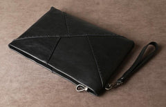 Leather Mens Clutch Cool Wallet Zipper Clutch Wristlet Wallet for Men