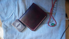 Vintage Coffee Leather Mens Small Wallet Leather billfold Bifold Wallets for Men