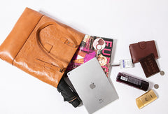 Handmade Genuine Leather Handbag Tote Purse Handbag Shoulder Bag Purse For Women - EverHandmade