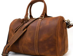 Coffee Leather Mens Cool Large Weekender Bag Travel Bag for Men