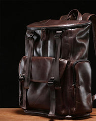 Cool Leather Mens Backpack Travel Backpack School Backpacks for Men