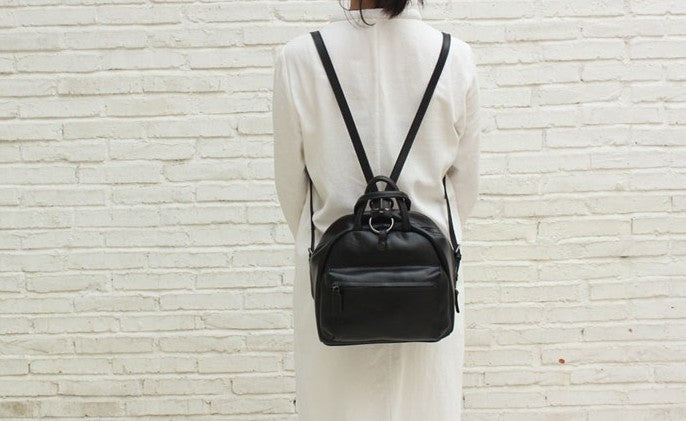 LEATHER WOMEN Backpack Purses Cute Vintage School Backpacks FOR WOMEN