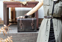 Handmade messenger bag coffee satchel purse leather crossbody bag shoulder bag women