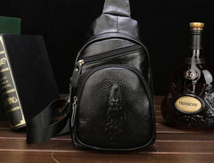 Cool Leather Mens Sling Bags Sling Shoulder Bags Sling Backpack Chest Bag for men