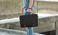 Vintage Coffee Leather Mens Briefcase Work Bag Laptop Bag Business Bag for Men