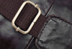 GENUINE LEATHER MENS SMALL CHEST BAG SLING BAG WAIST BAG HIP PACK BELT BAG FANNY PACK BUMBAG FOR MEN