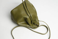 Genuine Leather Cute Bucket Bag Crossbody Bag Shoulder Bag Women Leather Purse