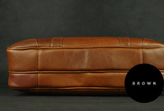 Large leather men Briefcase large vintage shoulder laptop Briefcase Travel Briefcase - EverHandmade