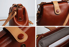 Genuine Leather Cute Doctor Bag Crossbody Bag Shoulder Bag Women Girl Fashion Leather Purse