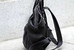 Genuine handmade Handbag Leather backpack bag shoulder bag black women leather purse - EverHandmade